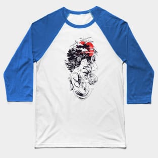 Geisha Playing Music Baseball T-Shirt